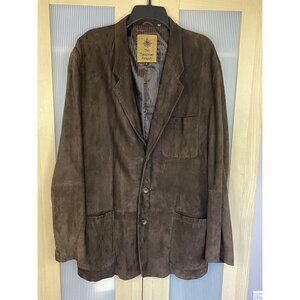 The Territory Ahead Jacket Mens Large Brown Cho Suede Leather Blazer 3 Button